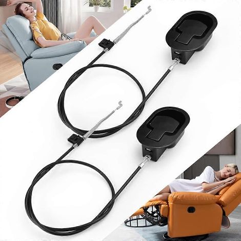 Lot de 2 poignées de canapé en métal, pièce de rechange, en alliage d'aluminium, pour fauteuil inclinable. Câble de levier pour fauteuil. (1/5)