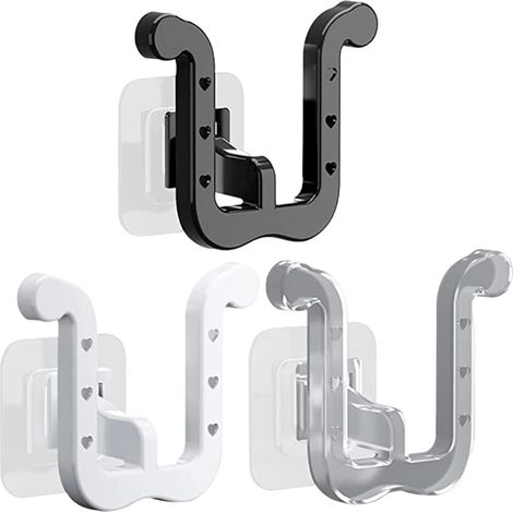 Estante para zapatillas, 3 piezas, zapatero de pared impermeable en forma de U, zapatero de pared autoadhesivo, colgador que ahorra espacio para puerta de armario, baño, cocina. (1/2)