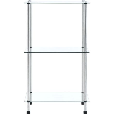 vidaXL Scaffale a 3 Livelli Trasparente 40x40x67cm in Vetro