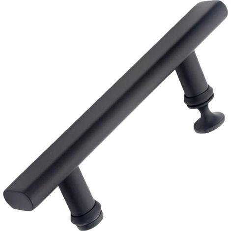 Poignée de porte douche en acier inoxydable noir, coulissante (1/5)