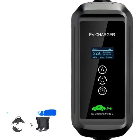 Cargador para vehículos eléctricos, portátil de 7,2 kW, conector tipo 2, tipo 2 (1/5)
