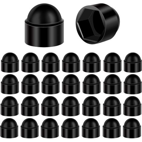 Cache-écrous M5 pour clé de 8 Anthracite 30 pcs capuchons de protection pour vis Cache-vis noir en plastique (1/5)