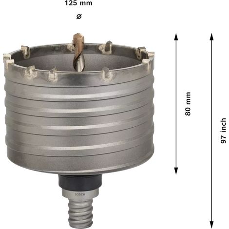 Bosch – Couronne-trépan SDS-max 125 mm – Accessoire pour perforateur – Pour béton et maçonnerie – Longueur utile 97 mm