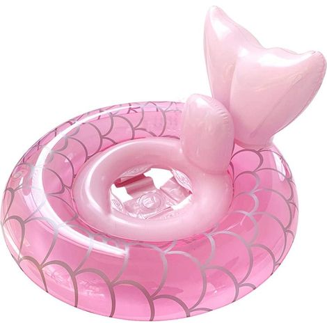 (Non disponible au Royaume-Uni) Bouée bébé gonflable rose 63 x 47 cm avec siège intégré (1/5)