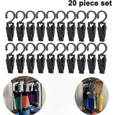 20 Gardinenhaken, robuste Drehclips für Kleidung und Handtücher, ideal für Strandstühle und den Gebrauch zu Hause (1/5)