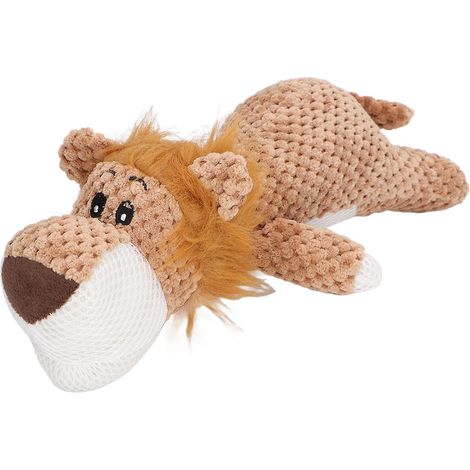Lion en peluche doux et couineur pour chiots - Jouet à mâcher résistant pour apaiser l'anxiété (1/5)