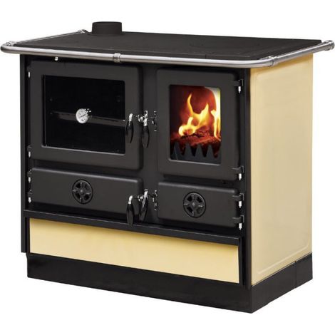 Interstoves – Cuisinière à bois MAGNUM MBS en fonte – Sortie côté gauche – Puissance 10kW – Longueur max de bûche 50cm – Double combustion (1/5)