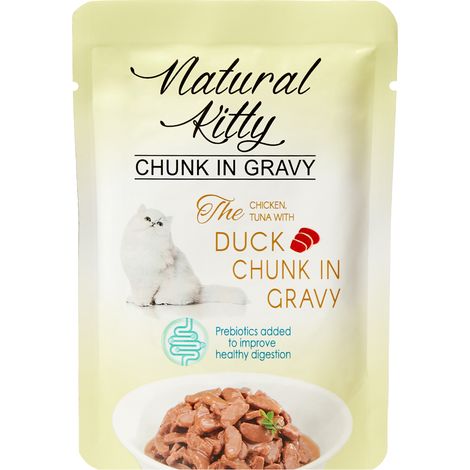 Cibo umido per gatti Natural Kitty Premium, gusto pollo, tonno e anatra, 85 g (1/5)