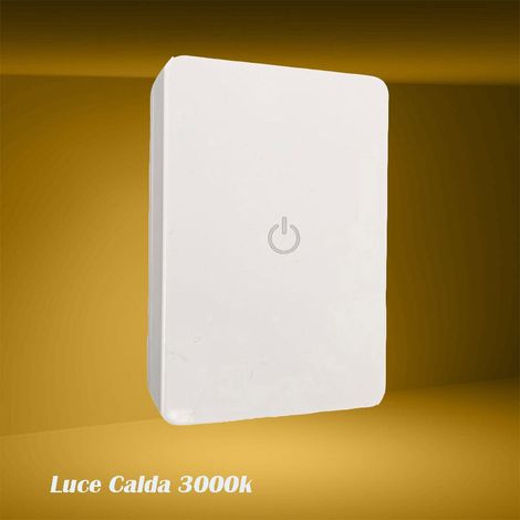 TrAdE Shop Traesio - Luce Notturna A 4 Led Con Doppia Emissione Luce Con Interruttore Touch 0.6w Xgcmd-002 - -Bianco Caldo - (1/5)