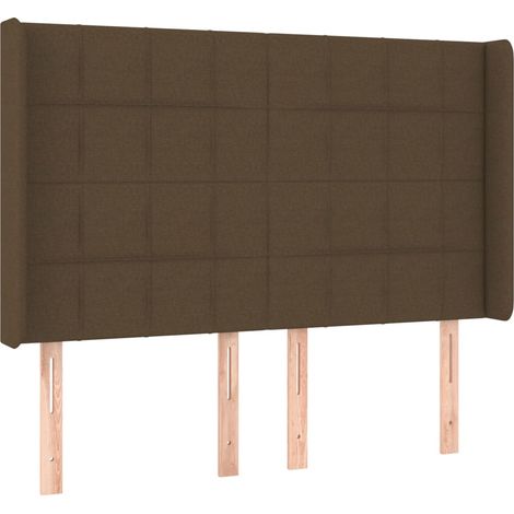 Testiera Testata del letto ad Orecchio MarroneScuro147x16x118/128cm inTessuto (1/5)