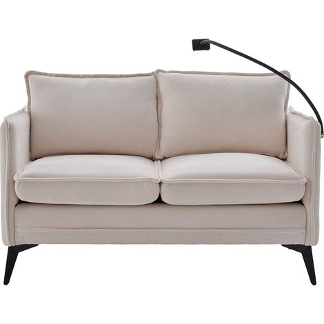 Modernes Doppelsofa Kleines Stoffsofa Sessel mit Lagerung Seitentasche + einstellbare Handy-Halter Geeignet für Wohnzimmer/Schlafzimmer/Balkon (1/5)