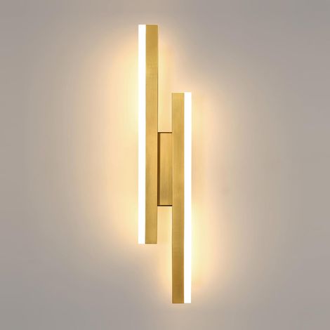 Moderne LED-Wandleuchte, 16 W Gold, 3 Farbtemperaturen, elegante LED-Innenwandleuchte, 3000 K/4000 K/6500 K LED-Wandleuchte für Schlafzimmer, Wohnzimmer, Esszimmer, Flur, Treppen [Energieklasse E]