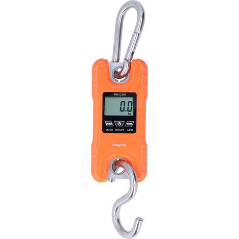Balançon électronique portatif à crochet, affichage LCD, coque en plastique ABS, 500 kg, jaune (1/5)