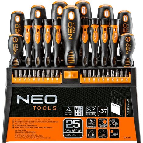 Juego de destornilladores y puntas NEO TOOLS de 37 piezas - Destornilladores de precisión S2