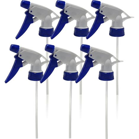 6 Pack Adjustable Heavy Duty Spray Nozzles for 28/400 Standard Bottles 235g/474g Multifunctional Spray Nozzle for Garden Cleaning and Watering (Blue) (1/5)