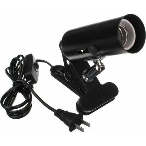 Lámpara de calor para tortugas, bombillas UVA y UVB, lámpara de calor infrarroja para terrarios, lámpara de abrazadera para reptiles, color negro (1/3)