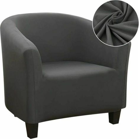 Housse de Fauteuil - Polyester Spandex Extensible - Pour Fauteuil Chesterfield Salon Salle de Réunion Bar - Gris - 1 Pièce (1/5)