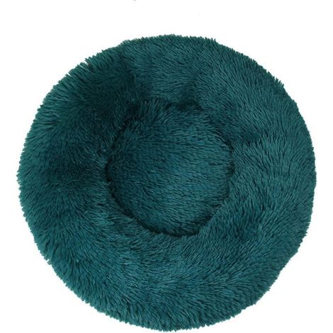 Hundebett Katzenbett Donut Plüsch rund 110cm dunkelgrün