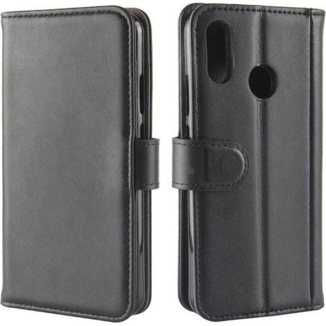 Coque Huawei P20 Lite, Haute Qualité Cuir Portefeuille Housse Anti chocs Protection Etui Huawei P20 Lite (5.84\") - Noir (1/4)