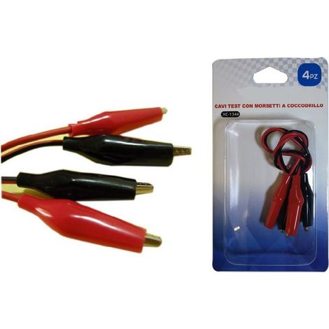 Trade Shop - KIT 4 GAVIS CLIP COCCODRILLO MORSETTI PER BATTERIA 47 CM XC-1344 - (1/2)