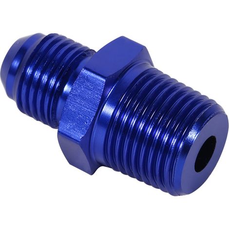 Adaptateur de raccord pour fioul droit AN6 mâle en aluminium vers 3/8" NPT, bleu (1/5)