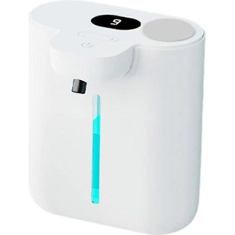Distributeur de savon automatique intelligent à 9 niveaux réglables avec écran HD et capteur intelligent. Étanche IPX5, rechargeable et lave-vaisselle pour les mains. Blanc. (1/5)