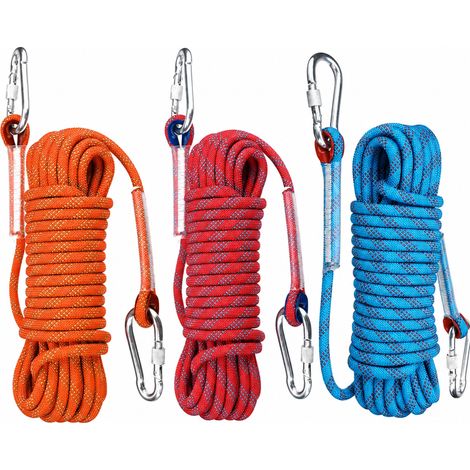 Corde d'Escalade en Polyester avec Deux Crochets 50 m 10 mm (1/5)