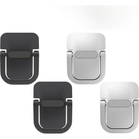 Mini soporte para portátil,Juego de 4,Elevador de teclado portátil,Apto para ordenadores de sobremesa,4,5 x 3 cm,Negro + Plata (1/5)