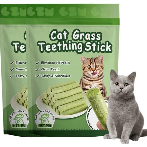 2 Packs Catnip Stick,Bâton d'herbe à Chat Naturel,Stick Catnip Multifonction, Jouet Herbe à Chat et Snack Chat,Friandises pour Chats Faciles à Mâcher, Idéal pour Stick pour Chat et Baton Chat
