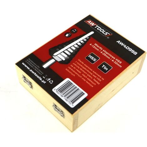 AWTOOLS HSS-TIN-STUFENBOHRER 3ER-SET / 4-12mm / 4-20mm / 4-32mm (1/2)