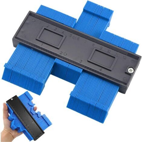 QORVA-Bleu Jauge de contour Copieur de Contour, Duplicateur de Profil, Jauge Duplication Profil, Jauge de Contour Règle, Jauge de Contour Verrouillable, pour Bricolage, Menuiserie (1/5)
