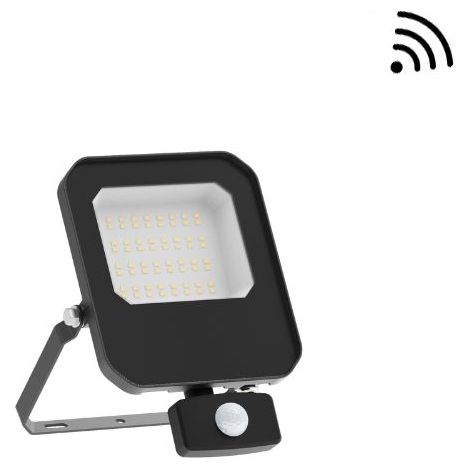 Projecteur LED Extérieur avec Détecteur 30W 140lm/W IP65 Gris V1 - 110 deg - Blanc neutre - 4000K (1/3)