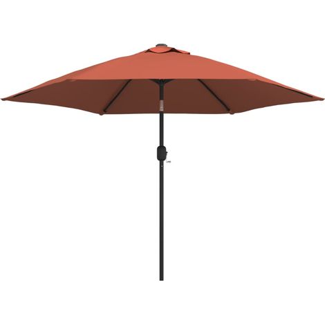 Parasol de exterior con LED y mástil de acero 300 cm naranja 020008178 (1/5)