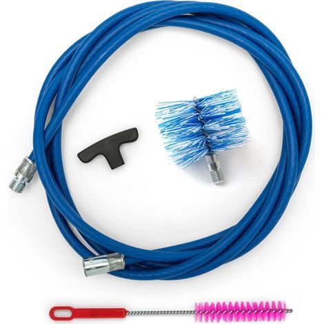 1 Kit De Ramonage, Conduit De Fumée Ø 80 Mm, Longueur 3 M, Hérisson En Nylon, Raccord M12, Pour Poêle À Granulés (1/5)