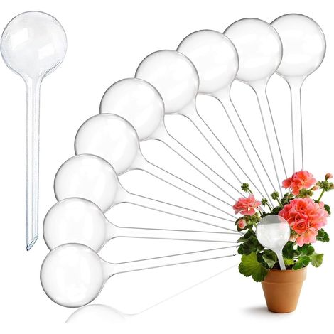 10 Pièces Boules d'Irrigation pour Plantes,Plante Arrosage Goutte à Goutte Automatique,Transparent Distributeur Eau Plante (1/5)