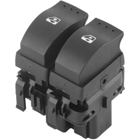 QORVA Doppelschalter für elektrische Fensterheber – Kompatibel mit Clio II 1998–2014 – Schwarzer Kunststoff – 12 V, 16 A (1/5)