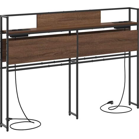 Stauraum-Kopfteil mit Speicher Braun Eichen-Optik Holzwerkstoff vidaXL