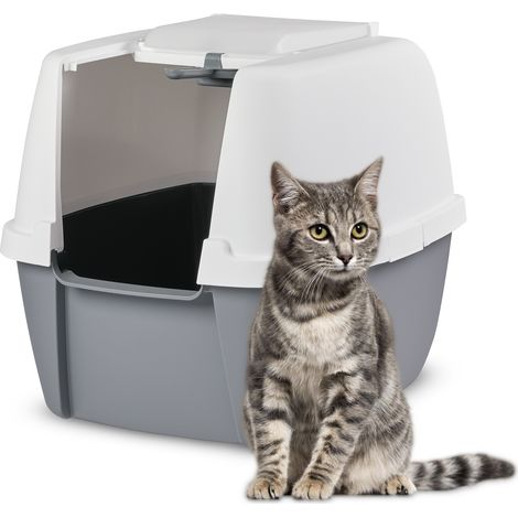 Iris Ohyama, Maison de Toilette pour Chat avec Pelle XXL, Gris, CLH-17J