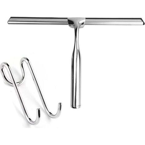 Tergivetro per doccia in acciaio inox per vetri, tergicristallo per doccia da 26 cm con gancio (non necessita di foratura), tergivetro per bagno, specchi, pulizia vetri, piastrelle