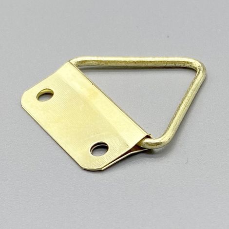 Accessoires de quincaillerie : crochets pour cadres photo, tentures murales décoratives, grandes plaques triangulaires pour cadres photo à suspendre avec deux trous horizontaux à l’arrière. (1/5)