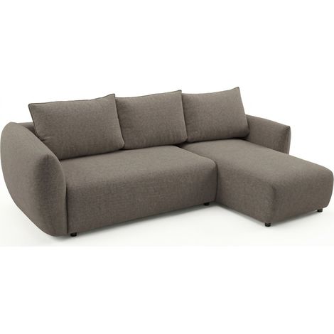 Selsey Zordo - L-Form Eckschlafsofa mit zwei Bettkästen, hellbrauner Chenille rechts (1/5)