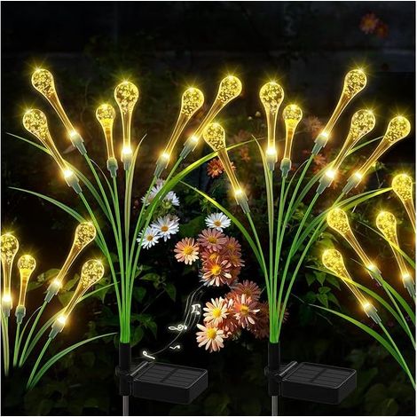 Lot de 2 Lampes LED Forme Goutte 6 LED Modes Réglables – Éclairage Allée Terrasse Balcon (1/5)