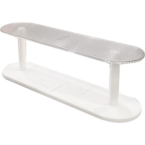 Étagère de présentation blanche transparente grande capacité pour produits cosmétiques, support à deux niveaux pour soins de la peau (1/5)