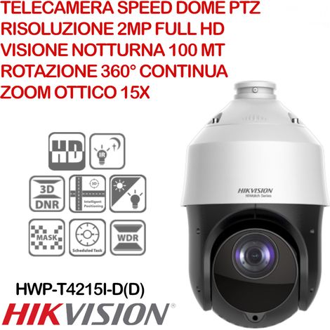 Hikvision Hiwatch series HWP-T4215I-D telecamera speed dome ptz hd-tvi/pal 2mpx motorizzata 16X 575mm WDR IP66 (1/3)