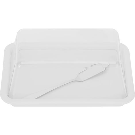 Boîte à beurre rectangulaire avec couvercle, boîte de rangement portable pour beurre, blanche, idéale pour la cuisine. (1/5)