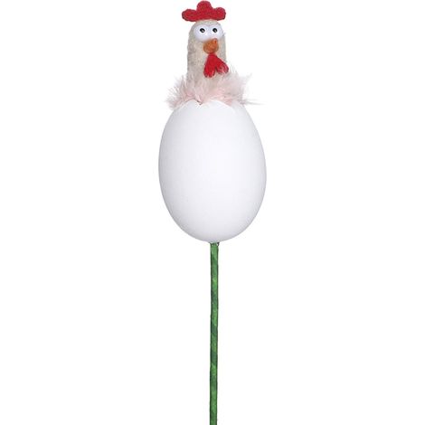 Chick Decoration - Plastic Easter Chick Figurine With Eggshell Pick - Spring Home Decor - 12 Inches - 3 Pieces (1/5)
