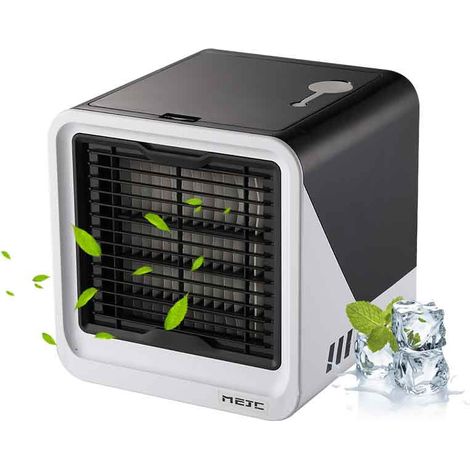Climatiseur Mobile 3 en 1, USB Rafraîchisseur d’Air sans Évacuation, 500ML, 3 Vitesses, Lumière LED 7 Couleurs, Ventilateur Silencieux par Eau pour Chambre et Bureau (1/5)