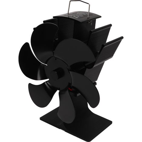 Ventilateur thermique pour cheminée, non électrique, à démarrage automatique, résistant à la chaleur, économe en énergie, 6 pales, noir (1/5)