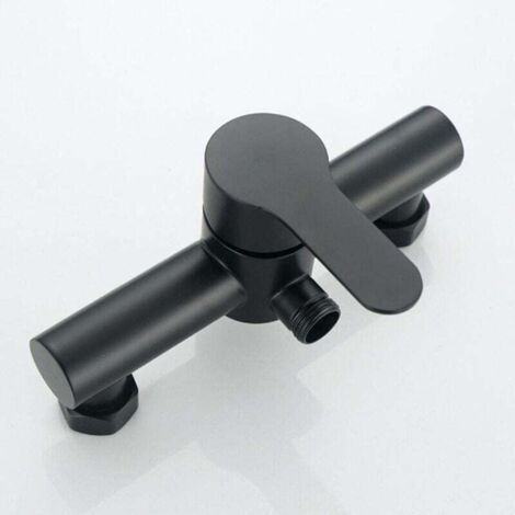 Robinet de douche de salle de bains en acier inoxydable noir, pomme de douche murale, robinet de baignoire