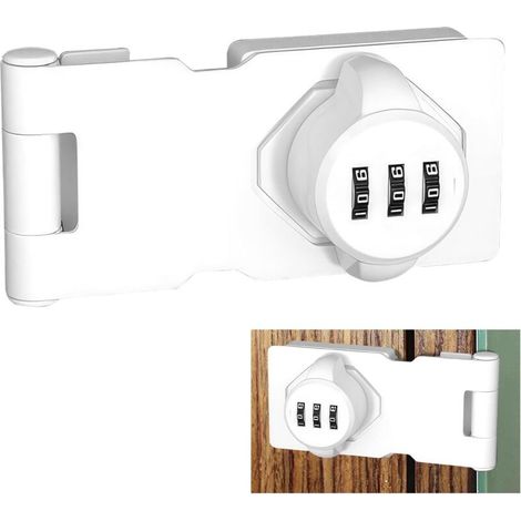 Verrou de Porte à Code en Acier Inoxydable avec vis pour Maison, armoires, Rails de fenêtre—blanc (1/5)